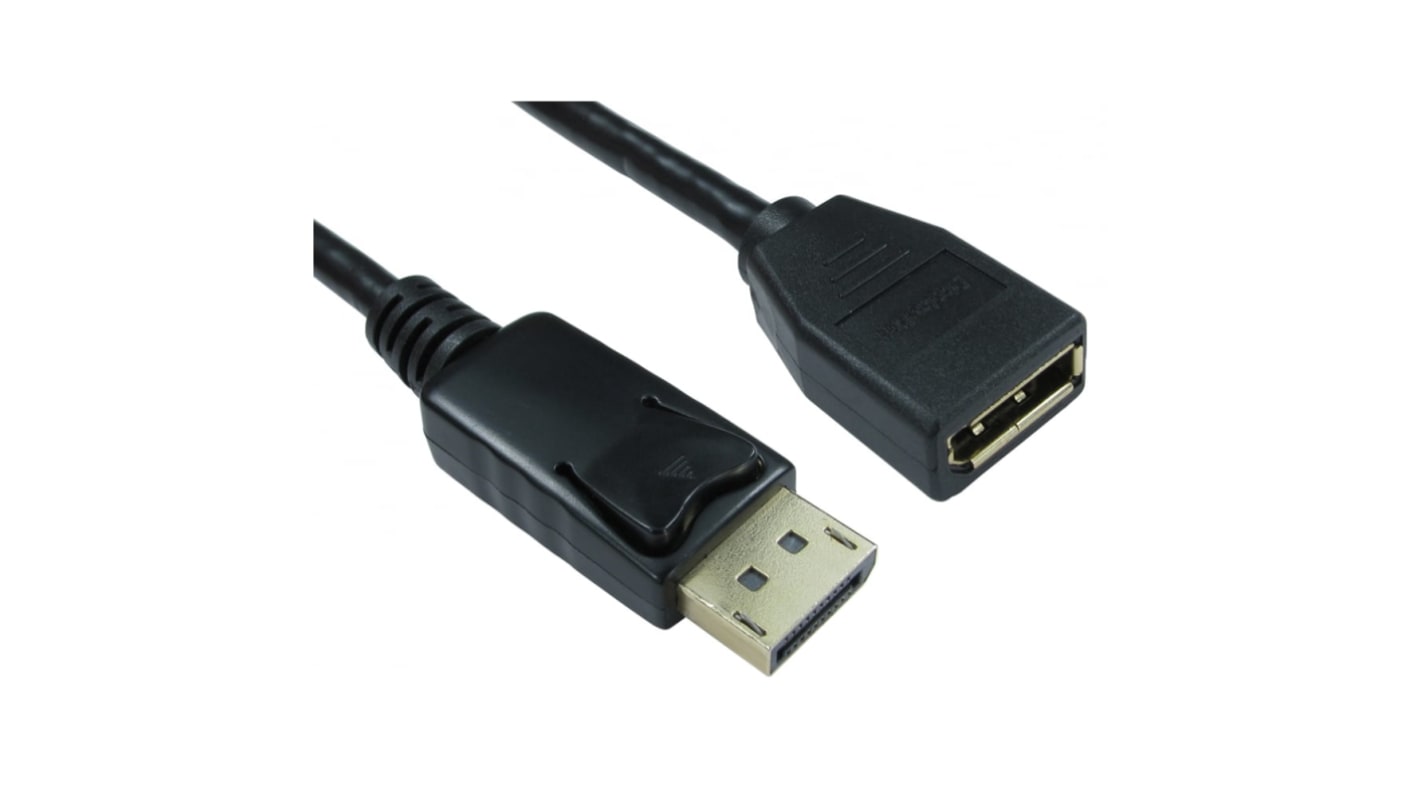 RS PRO Male DisplayPort to Female DisplayPort, PVC Display Port Cable, 3m