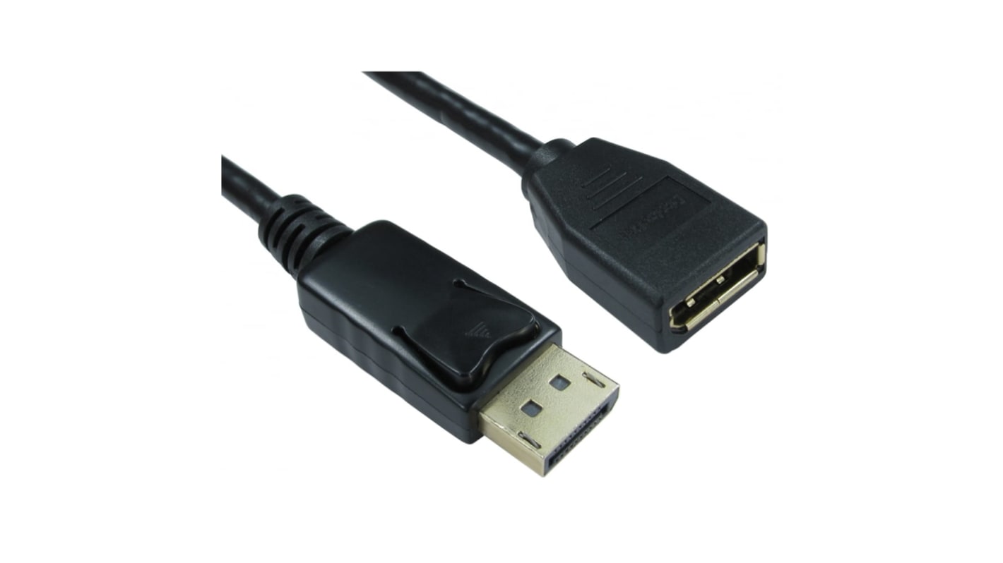 RS PRO Male DisplayPort to Female DisplayPort, PVC Display Port Cable, 5m