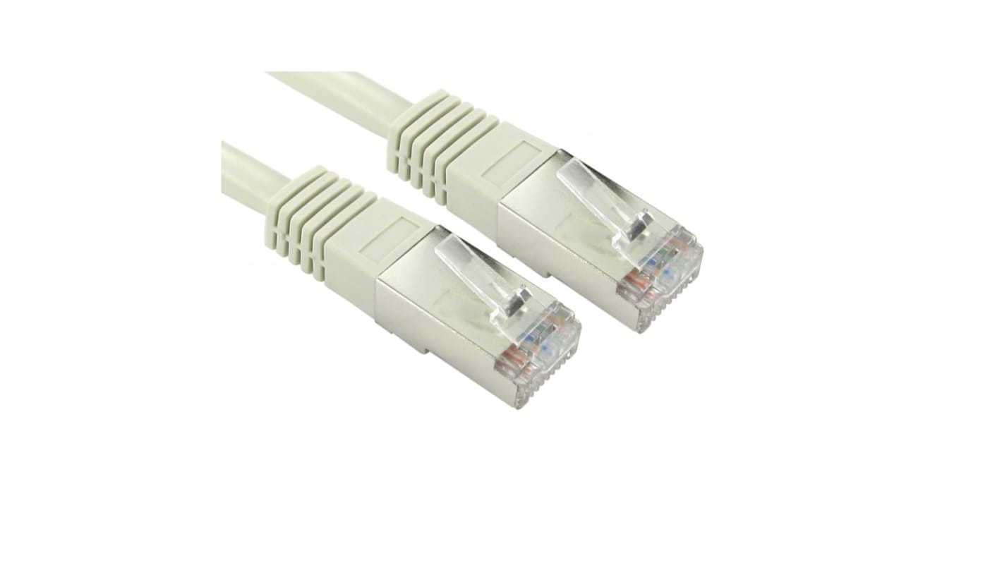 RS PRO Cat5e Straight Male RJ45 to Straight Male RJ45 Ethernet Cable, FTP, Grey PVC Sheath, 1m