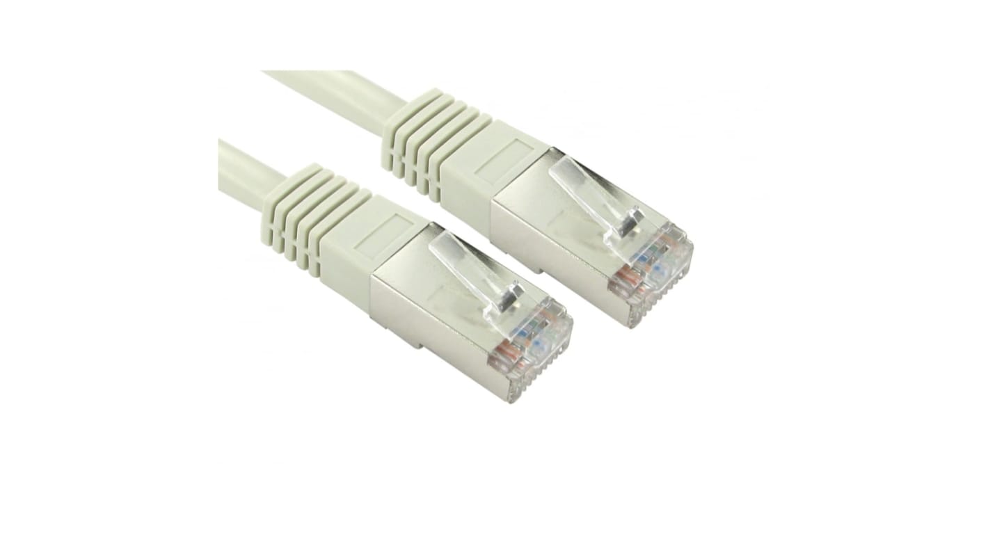 RS PRO Cat5e Straight Male RJ45 to Straight Male RJ45 Ethernet Cable, FTP, Grey PVC Sheath, 5m
