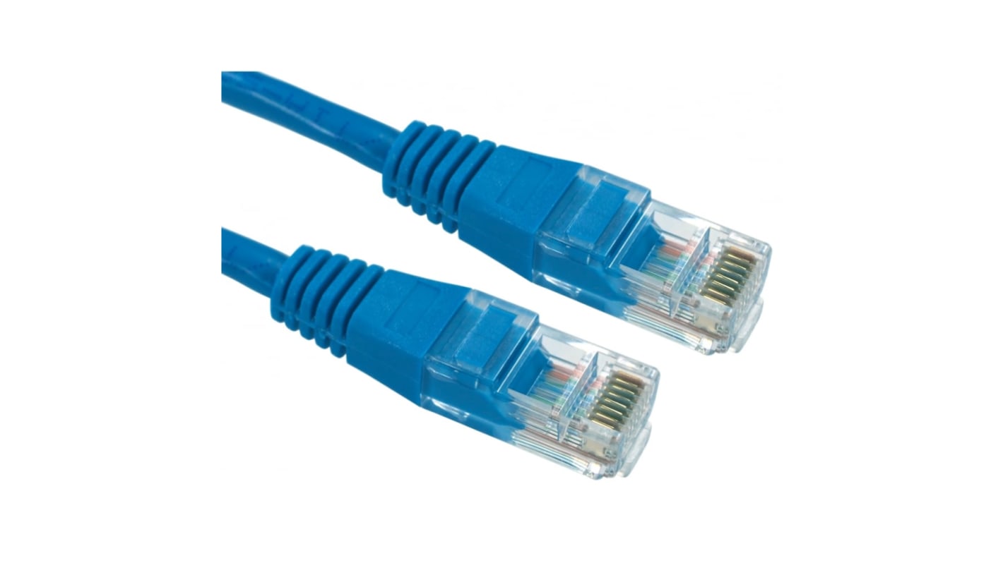 RS PRO Cat5e Straight Male RJ45 to Straight Male RJ45 Ethernet Cable, UTP, Blue PVC Sheath, 15m