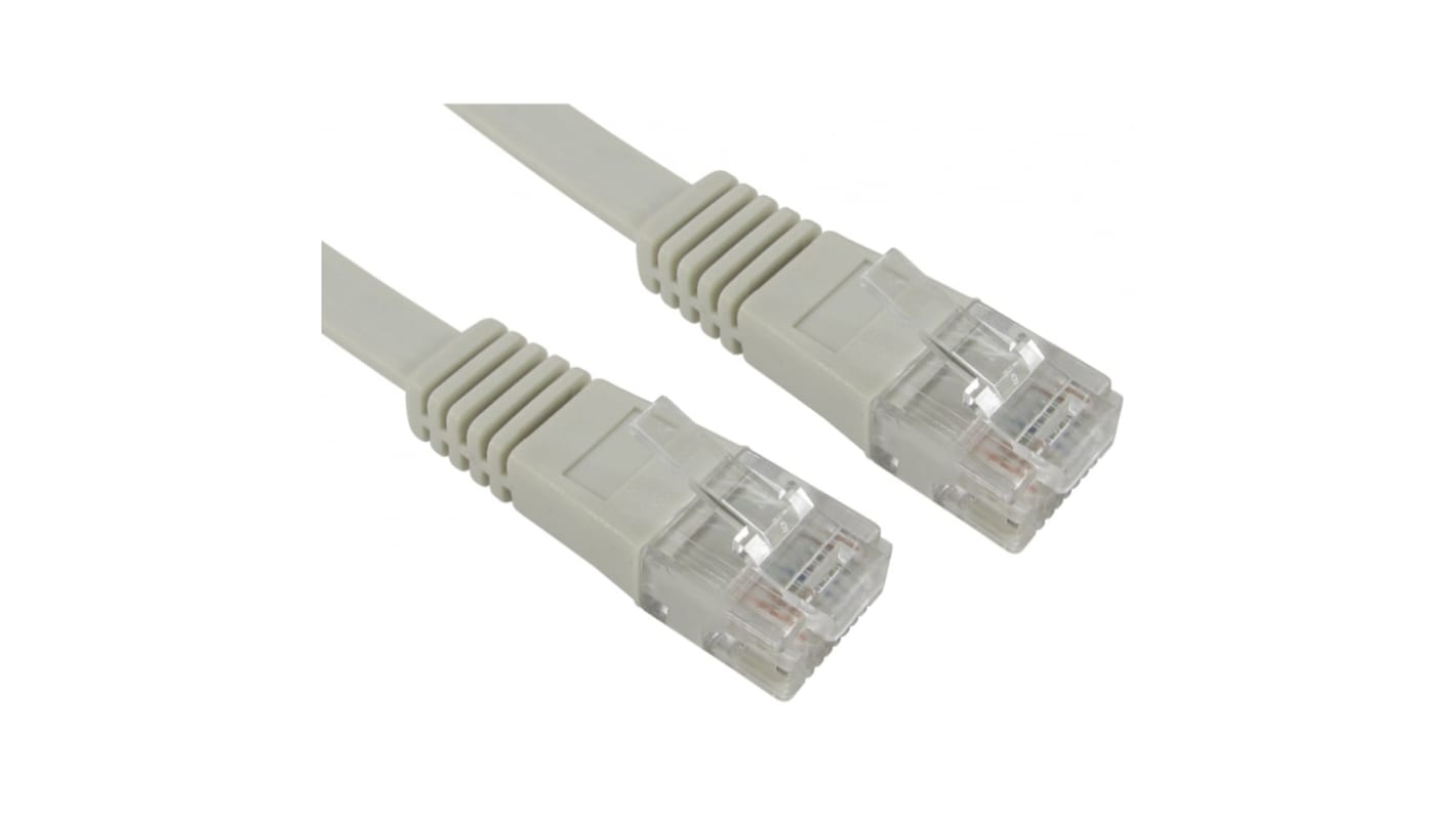 RS PRO Cat5e Straight Male RJ45 to Straight Male RJ45 Ethernet Cable, UTP, Grey PVC Sheath, 5m