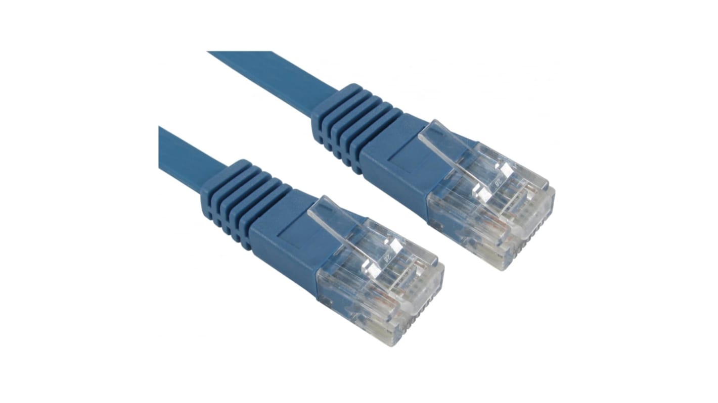 RS PRO Cat5e Straight Male RJ45 to Straight Male RJ45 Ethernet Cable, UTP, Blue PVC Sheath, 10m