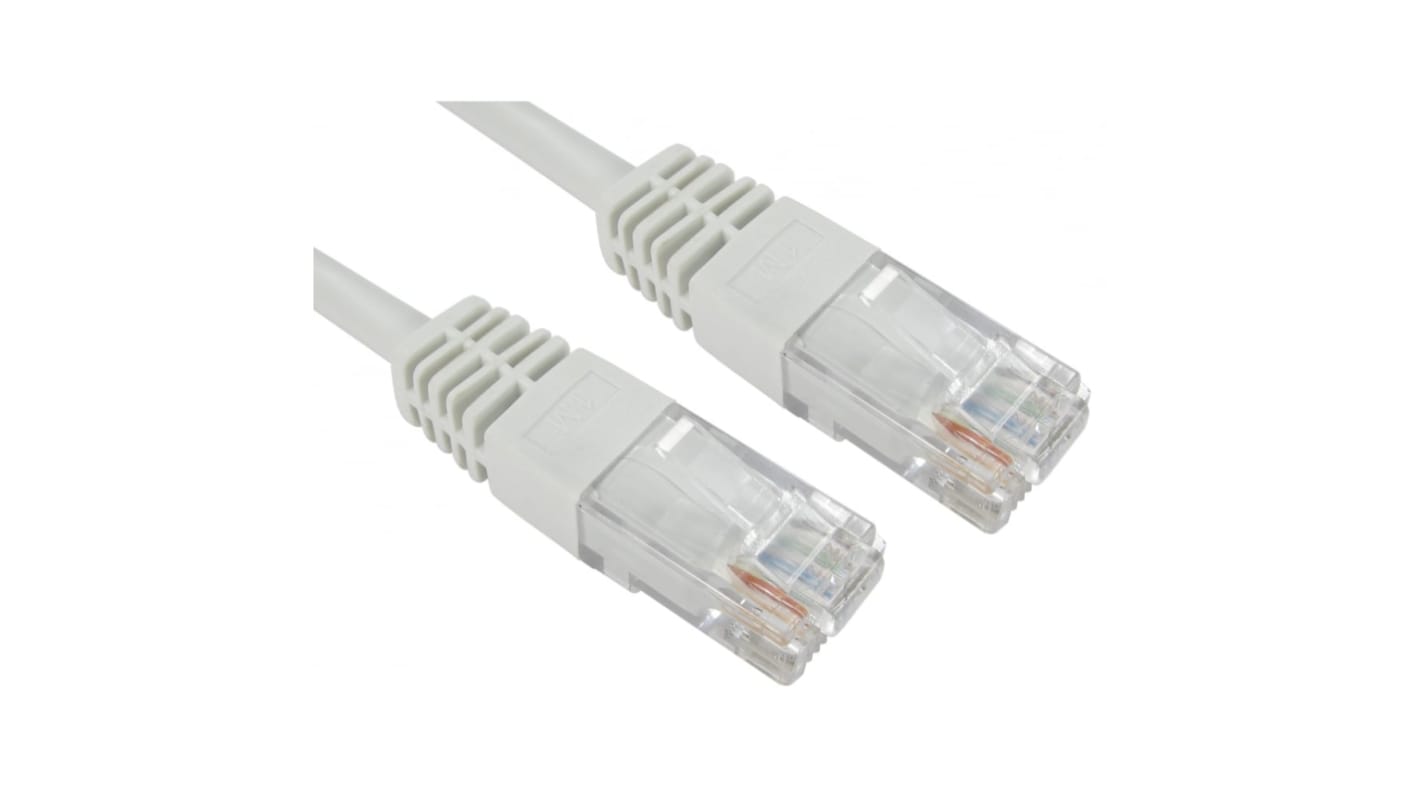 RS PRO Cat5e Straight Male RJ45 to Straight Male RJ45 Ethernet Cable, UTP, White PVC Sheath, 500mm