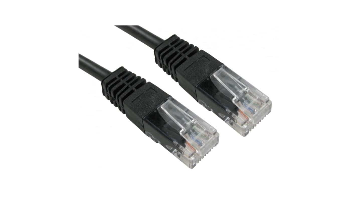 Cavo Ethernet Cat5e (UTP) RS PRO, guaina in PVC col. Nero, L. 20m, Con terminazione