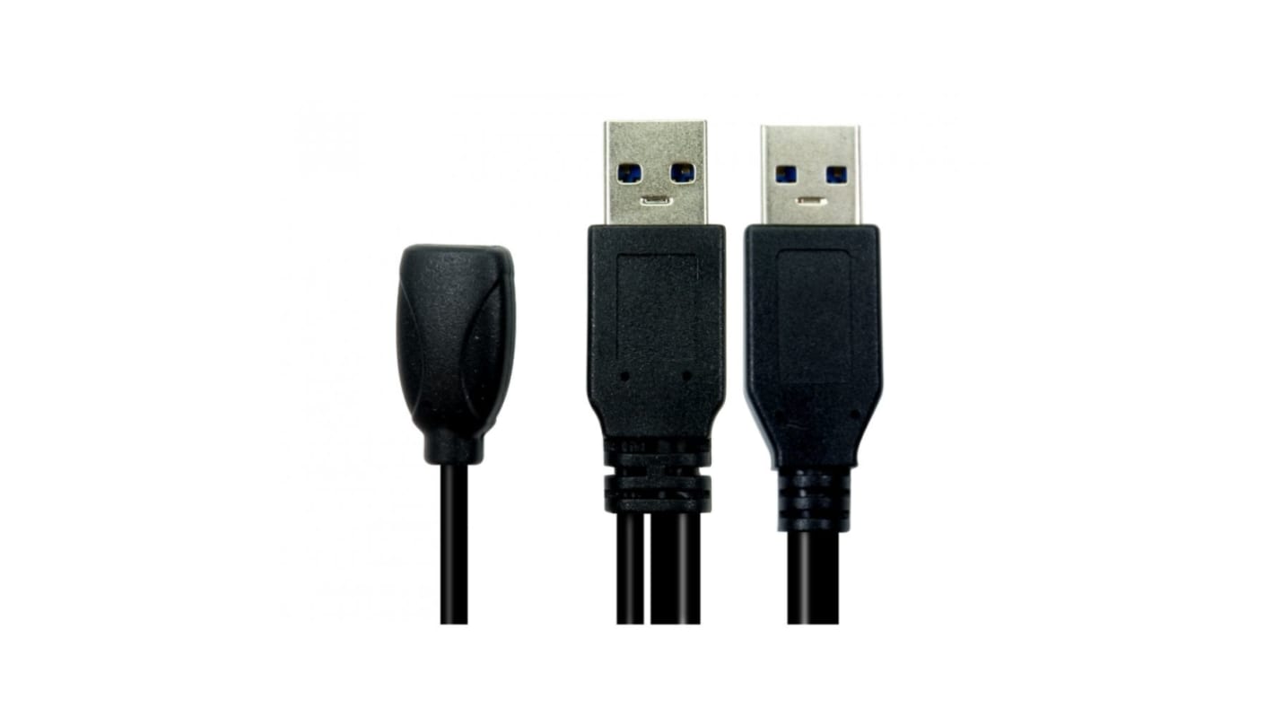 RS PRO USB 3.0 Cable, Male USB A to Male USB A USB Extension Cable, 10m