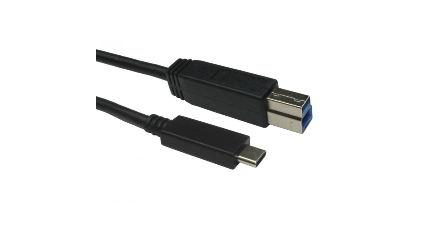 RS PRO USB 3.1 Cable, Male USB C to Male USB B USB Extension Cable, 1m