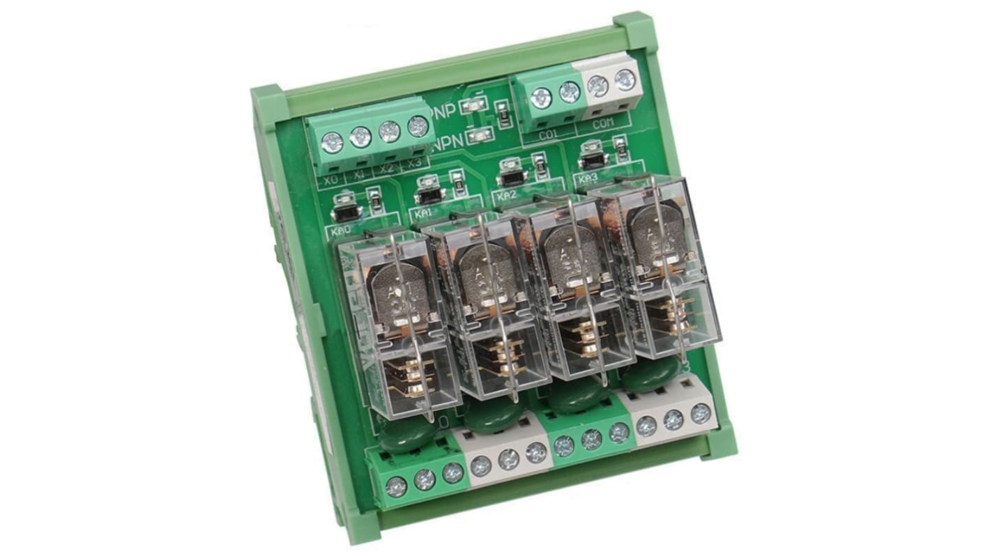 Seeit DIN Rail Power Relay, 24V Coil, 10A Switching Current, SPDT
