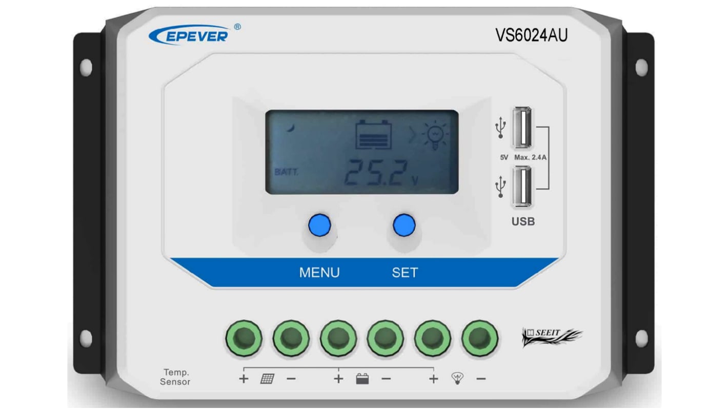 Regolatore di carica solare Seeit VS6024AU, 12 V, 24 V, 720W max/720W max