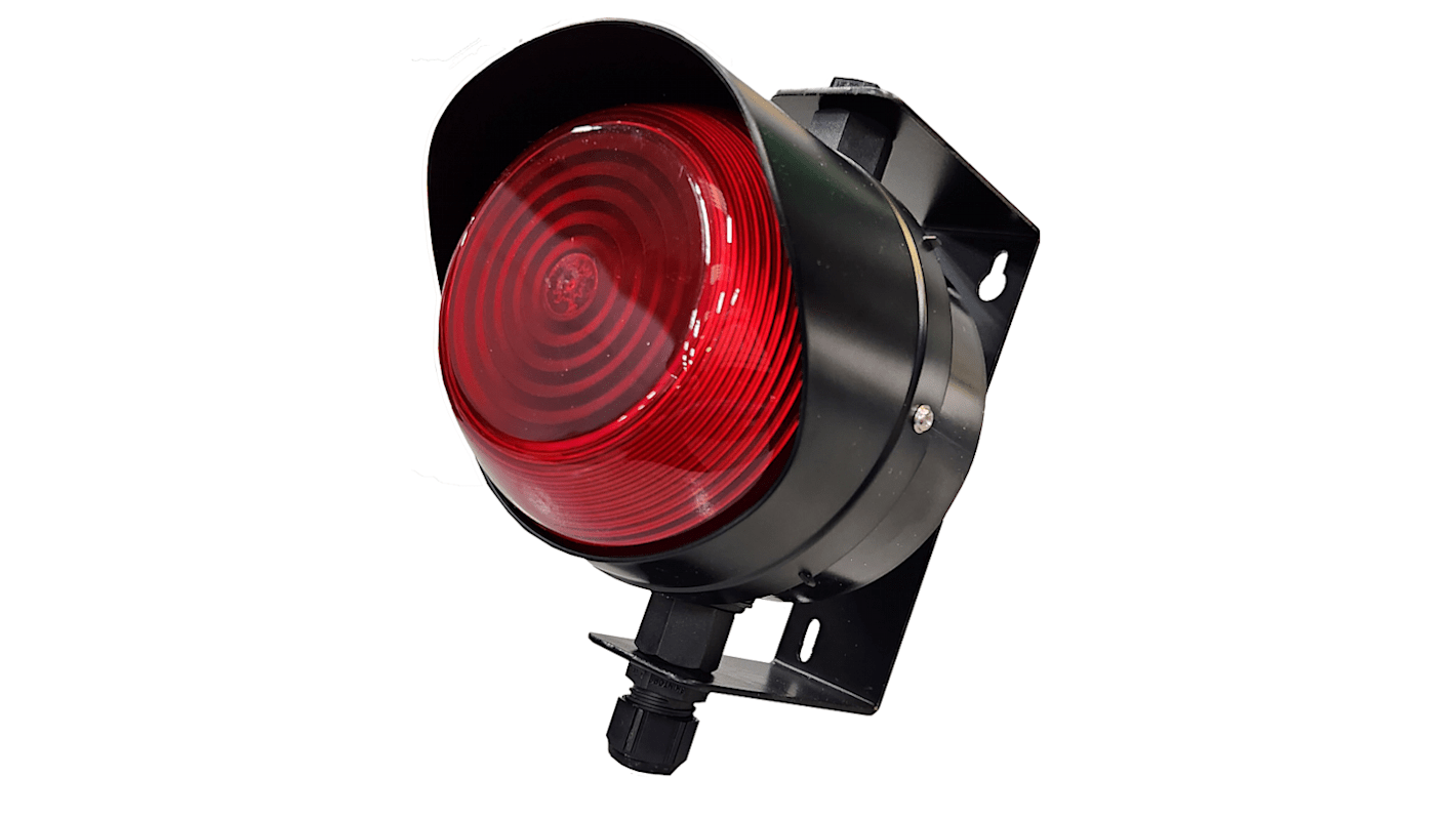 RS PRO Red Traffic Light LED Beacon, 1 Lights, 20 → 30 V dc, Mounting Bracket