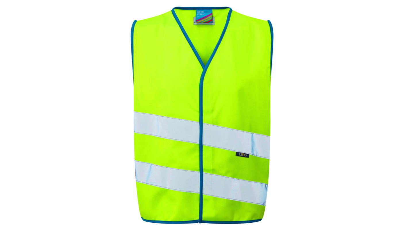 Gilet alta visibilità per bambini Limetta Leo Workwear, S, , chiusura con Velcro