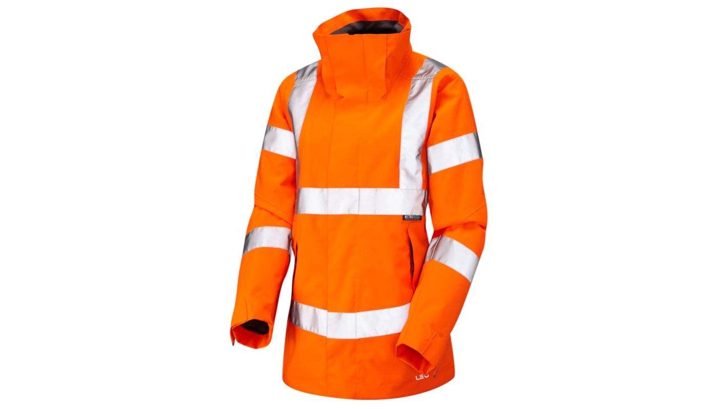 Leo Workwear Damen Warnschutzjacke Orange, Größe 4XL