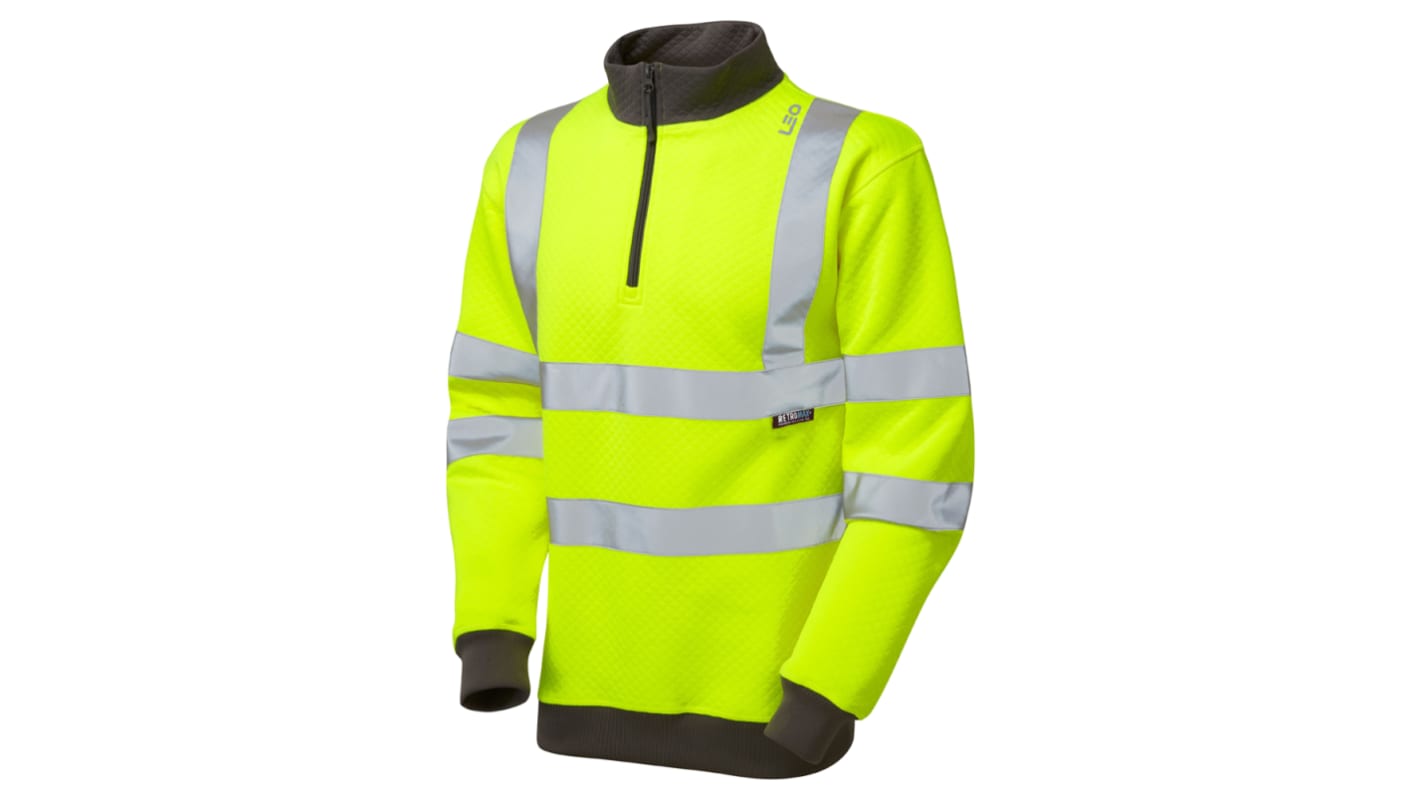 Leo Workwear Yellow Unisex Hi Vis Sweatshirt, 4XL