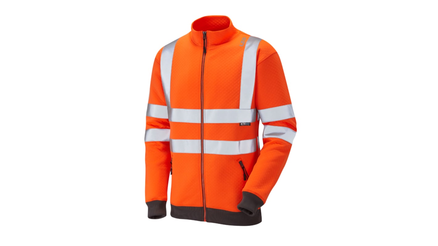 Leo Workwear Unisex Warn-Fleece-Jacke Orange, Größe L
