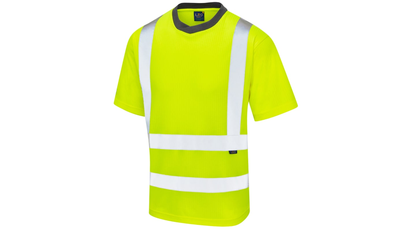 Leo Workwear Warnschutz T-Shirt Kurz Gelb Unisex Größe 5XL T01-Y-LEO