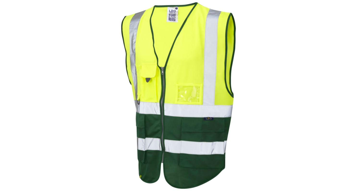 Gilet alta visibilità Colore giallo Leo Workwear, M, , chiusura con Cerniera lampo