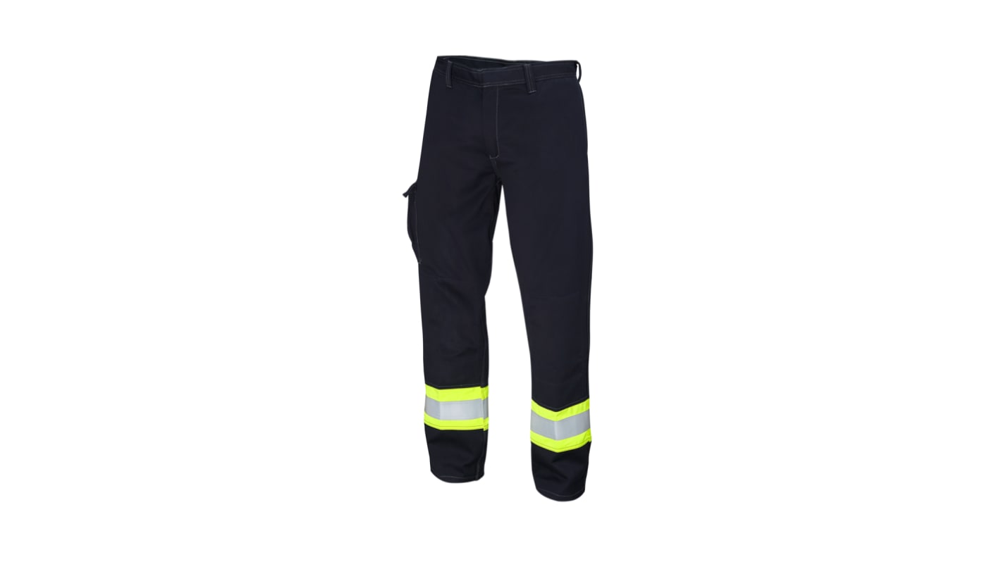 Pantaloni da lavoro Giallo/blu navy Tessuto inerente VXS+ per Uomo, lunghezza 32poll Antistatico, Protezione contro