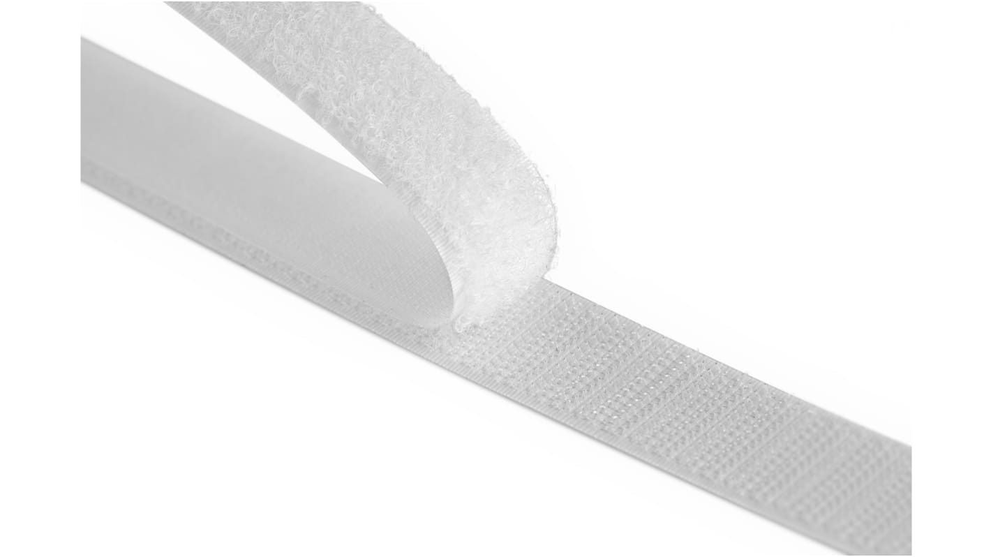 Velcro Doppelseitig - Haken und Schlaufen Klettband, 20mm x 25m, Weiß