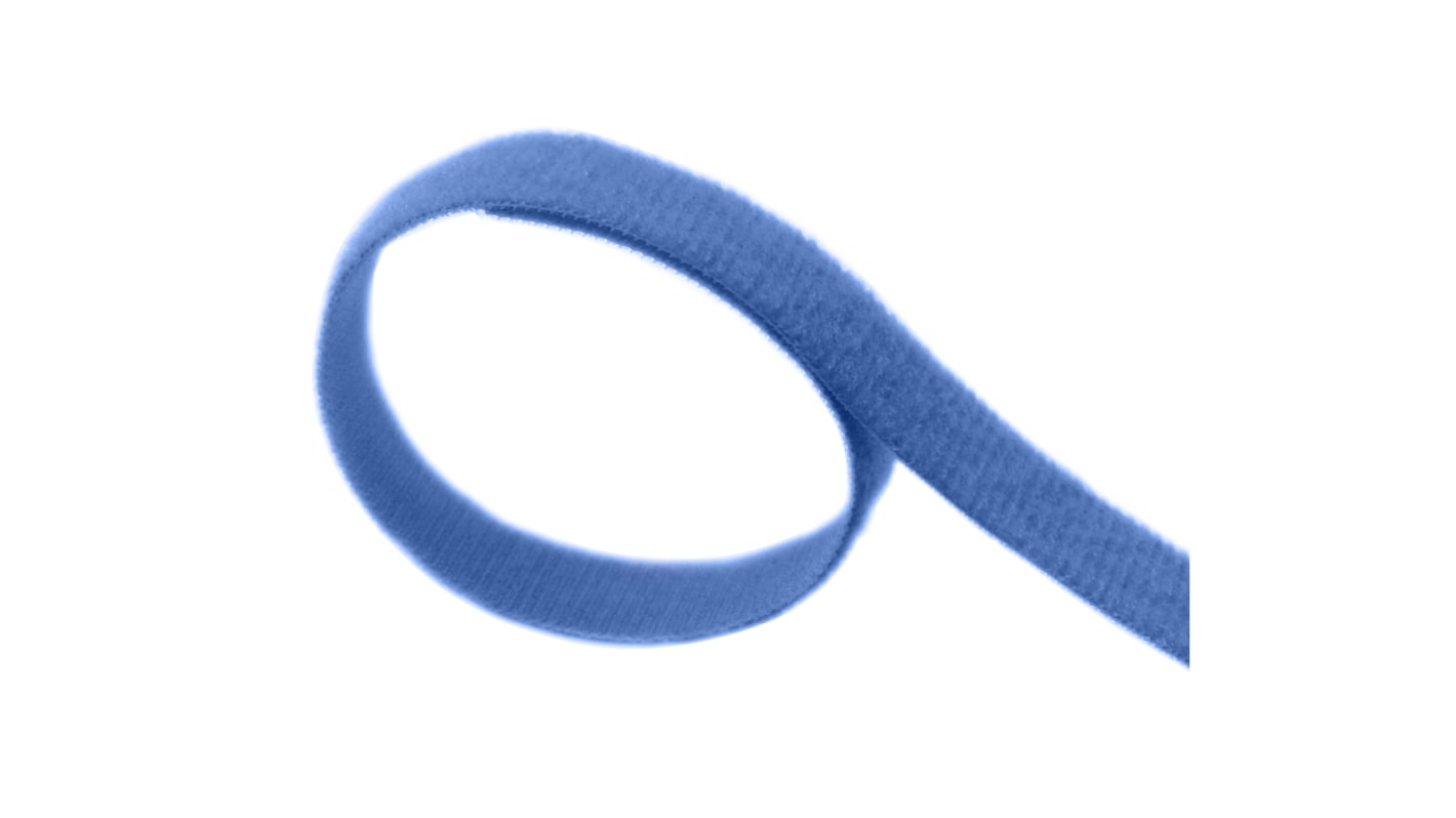 Sistema de cierre reposicionable de gancho tipo seta de color Azul, 16mm x 25m