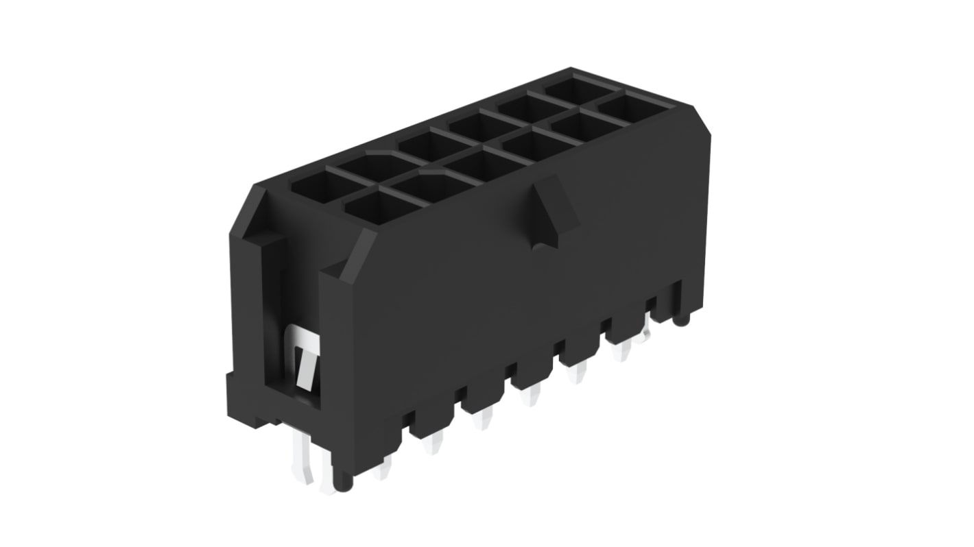G88MP121020 Series Vertical Board Mount PCB Socket, 12-Contact, 2-Row, 3mm Pitch, Solder Termination