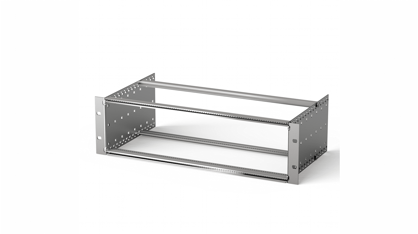 nVent-SCHROFF Serie EuropacPRO Baugruppenträger,  3U, / 84TE, T. 175mm, Metallisch-Silber, Aluminium