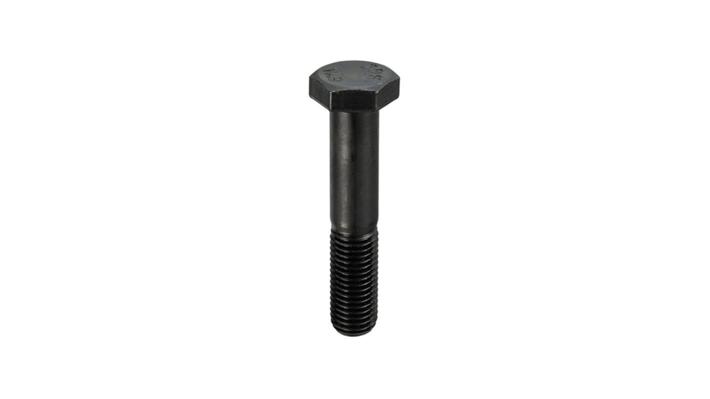 RS PRO Plain Steel, Hex Bolt, M8mm x 35mm