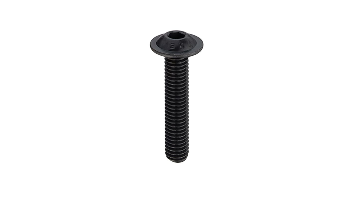 RS PRO Plain Steel Hex Socket Button Screw, ISO 7380, M5mm x 16mm