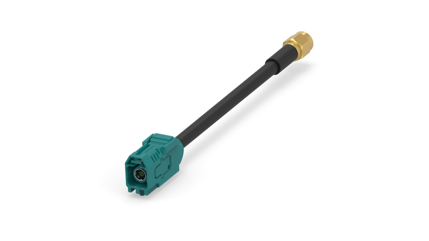 TE Connectivity 2081345 Series Male FAKRA Plug to Male SMA Coaxial Cable, 2m, Terminated