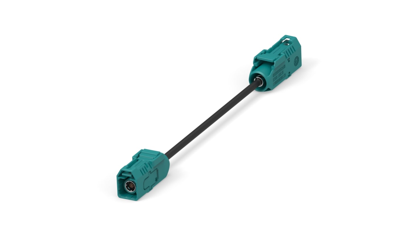 TE Connectivity 2081376 Series Male FAKRA Plug to Male FAKRA Plug Coaxial Cable, 1m, Terminated
