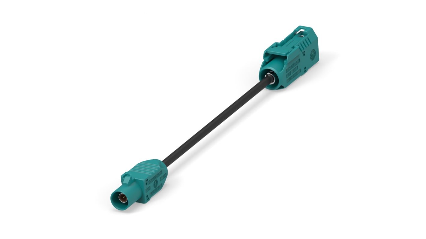 TE Connectivity 2081377 Series Male FAKRA Plug to Female FAKRA Jack Coaxial Cable, 1m, Terminated