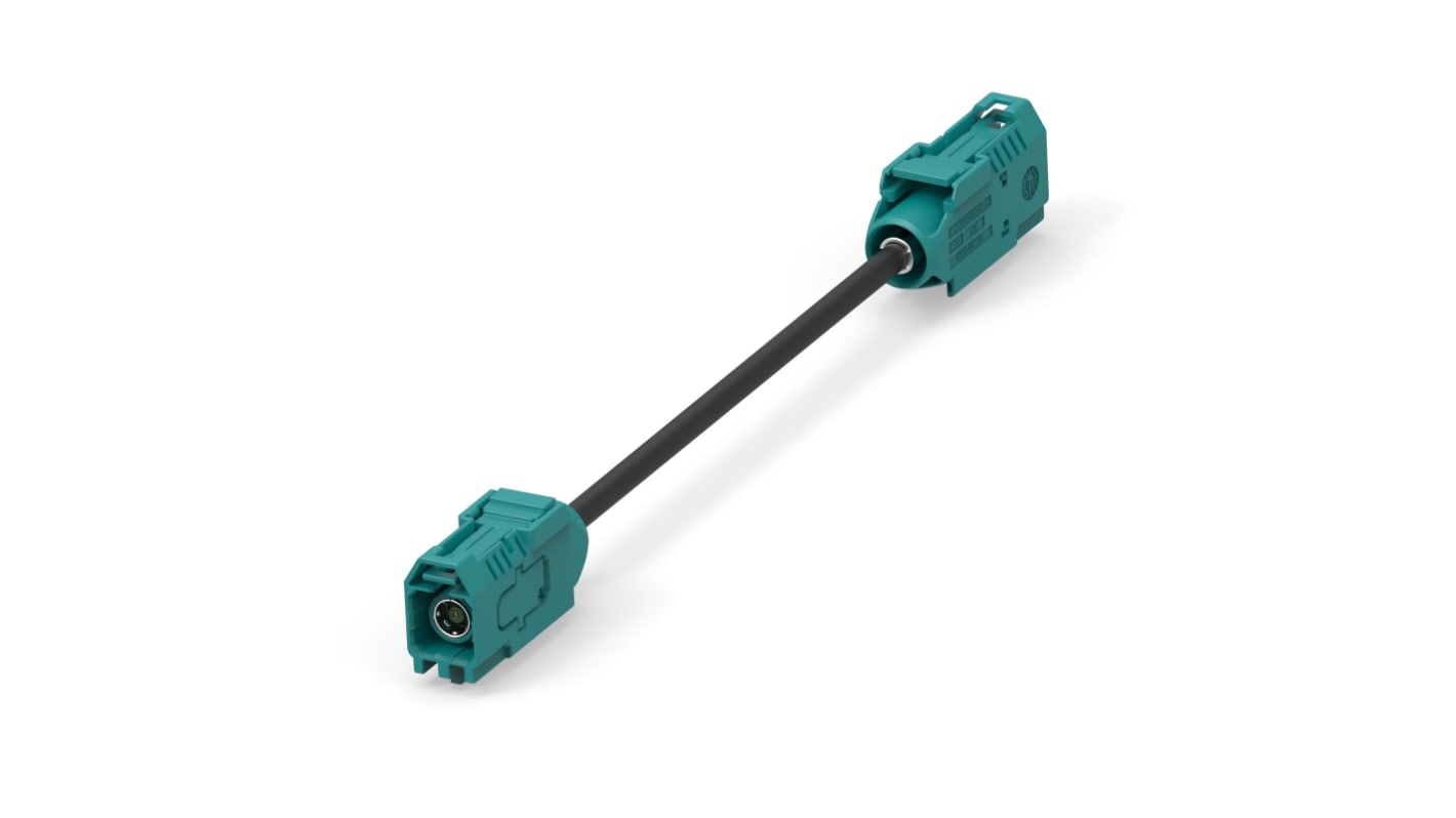 TE Connectivity 2081384 Series Male FAKRA Plug to Male FAKRA Plug Coaxial Cable, 2m, Terminated