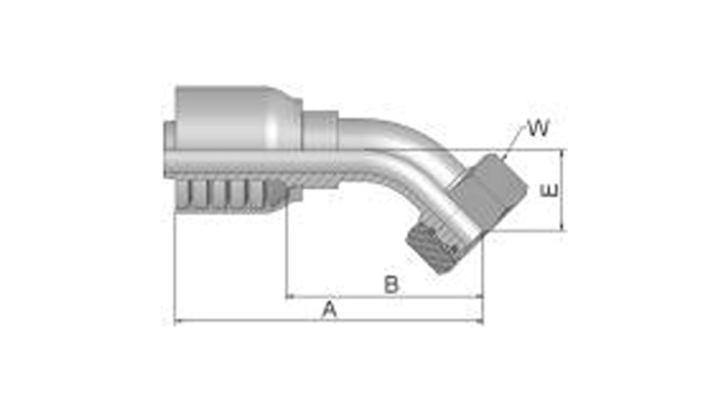 Parker Crimped Hose Fitting 1/2 in Hose to M24, 10C70-16-8