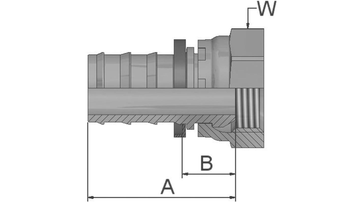 Girevole idraulico Parker, connettore A: Tubo da 3/4 poll., B: BSPP 3/4-14 femmina, in Acciaio