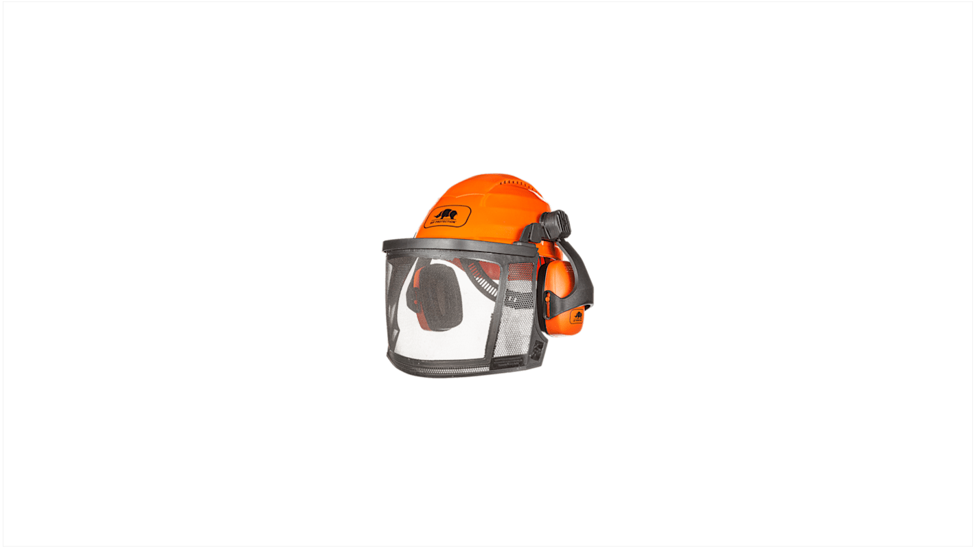 SIP Protection Head-to-toe Orange Hard Hats with Chin Strap, Adjustable, Ventilated