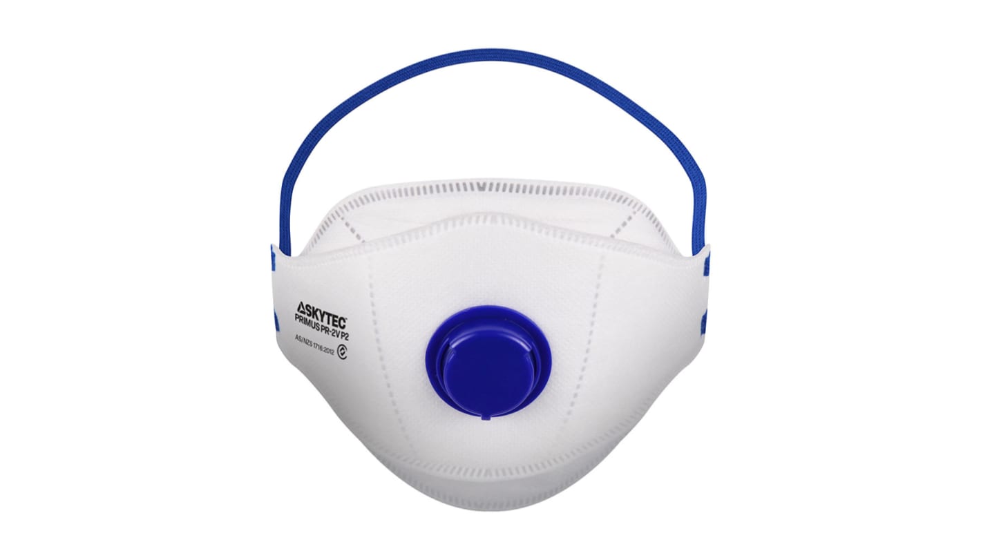 Skytec PR2V Series Disposable Respirator for General Purpose Protection, FFP3, Valved, Fold Flat, 10Each per Package