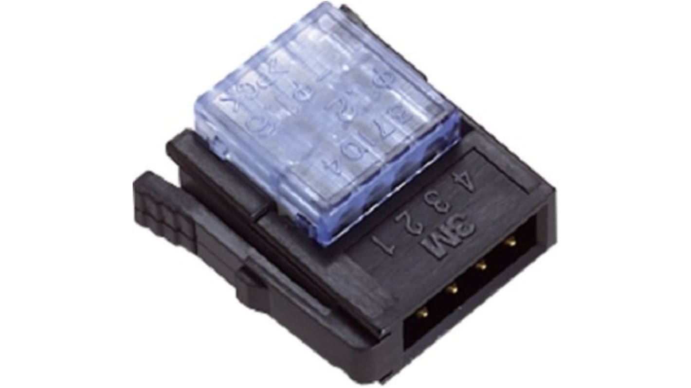 3M 371 Series Terminal Plug, 4-Way, 3A, 20 → 26 AWG Wire, IDC Termination