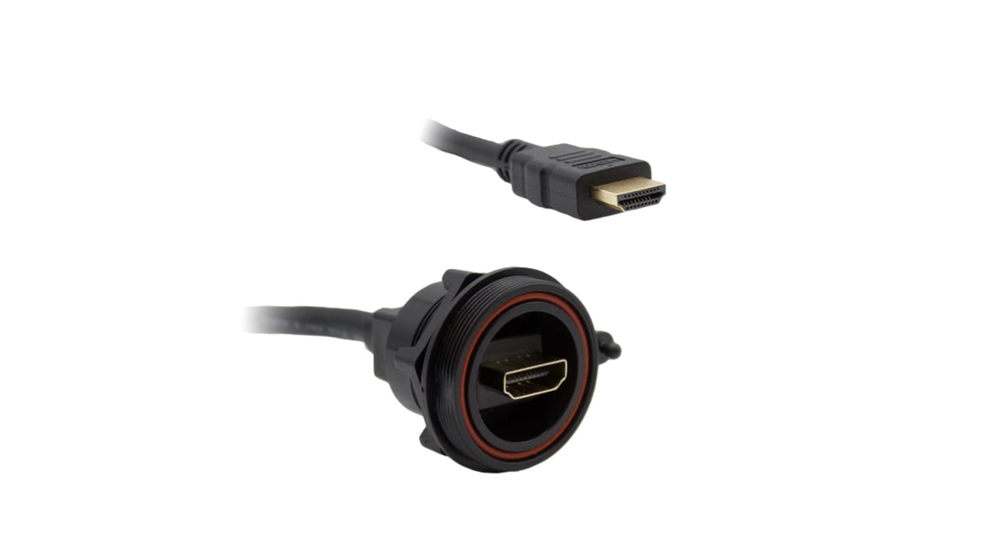 Bulgin HDMI Buchse Stecker 19-polig Gerade 30 V AC