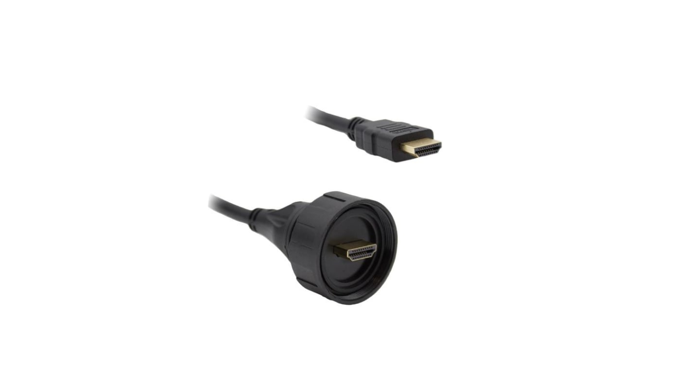 Bulgin Standard Buccaneer - HDMI HDMI-Kabel A HDMI Stecker B HDMI Stecker Ultra-Hochgeschwindigkeit 8K max., 5m, Schwarz