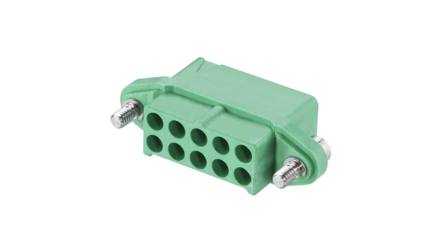 Carcasa de conector de crimpado HARWIN M300-2241096F2, Serie M300, paso: 3mm, 10 contactos, 2 filas, Recto, Hembra