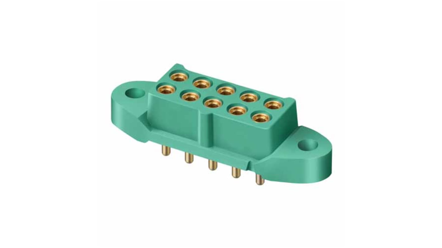 Conector hembra para PCB HARWIN serie M300, de 10 vías en 2 filas, paso 3mm, Montaje en PCB, para soldar