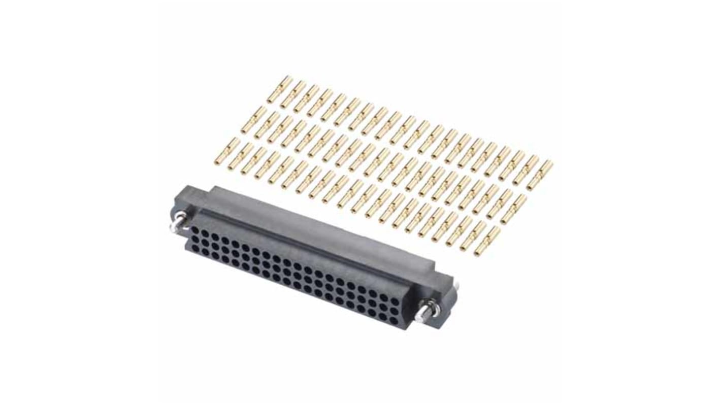 HARWIN M83 Series Straight PCB Socket, 60-Contact, 3-Row, 2mm Pitch, Crimp Termination