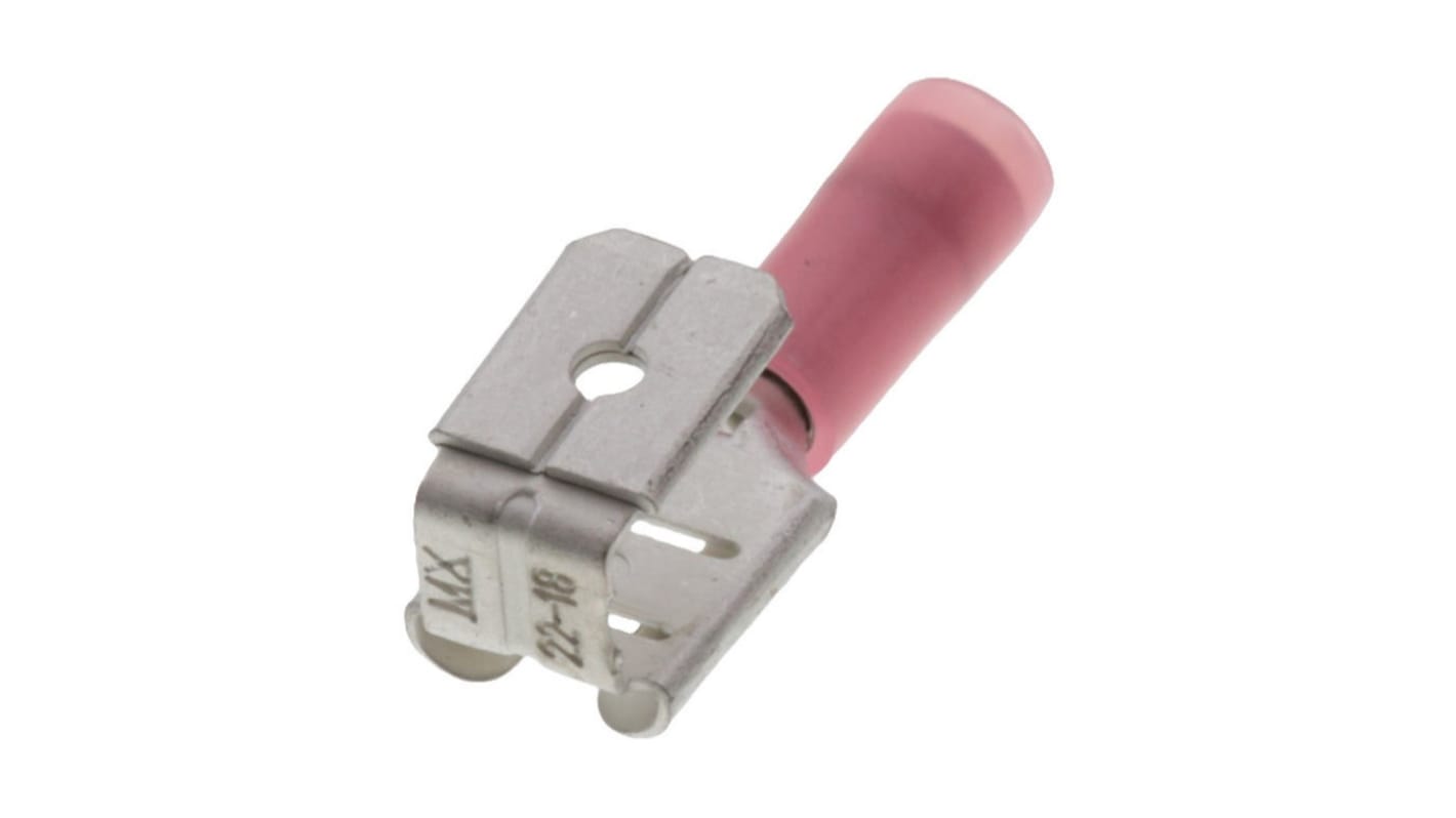 Molex 19012 Red Insulated Female Spade Connector, Quick Disconnect, 6.35 x 0.81mm Tab Size