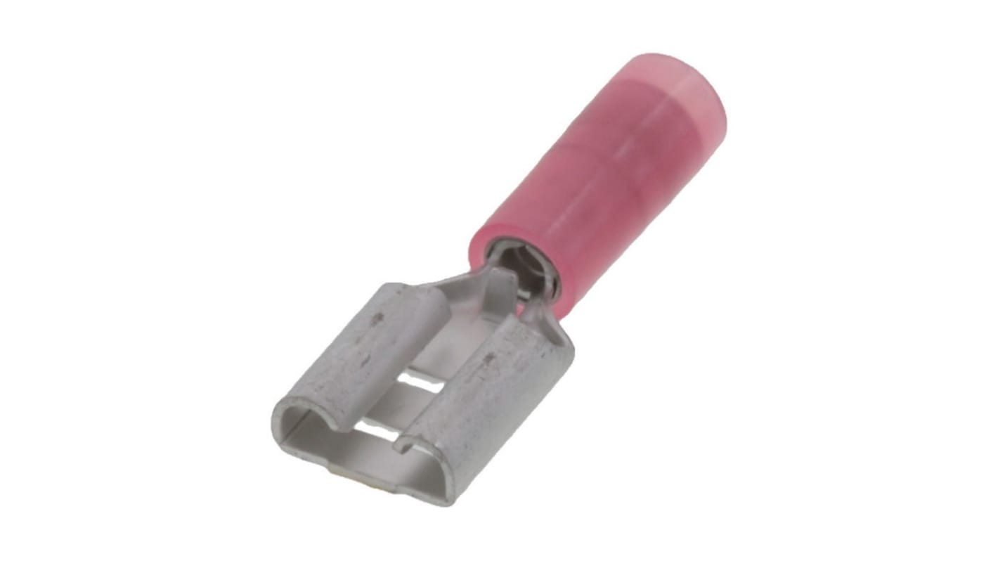 Molex 19019 Red Insulated Female Spade Connector, Quick Disconnect, 6.35 x 0.81mm Tab Size