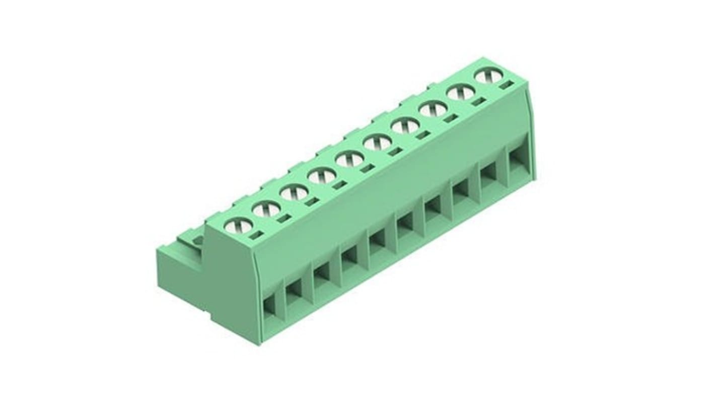 Molex 5mm Pitch 10 Way Horizontal Pluggable Terminal Block, Plug