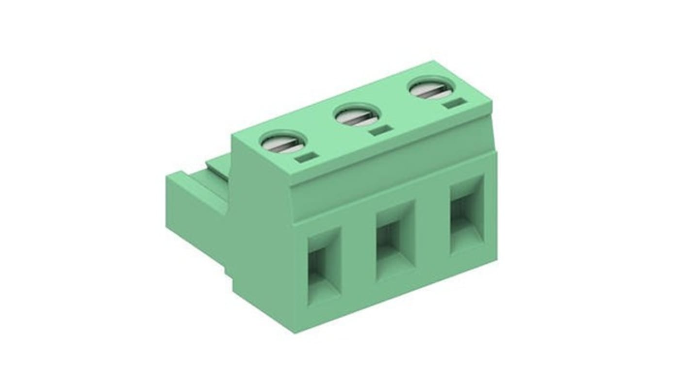 Molex 7.62mm Pitch 3 Way Pluggable Terminal Block, Plug