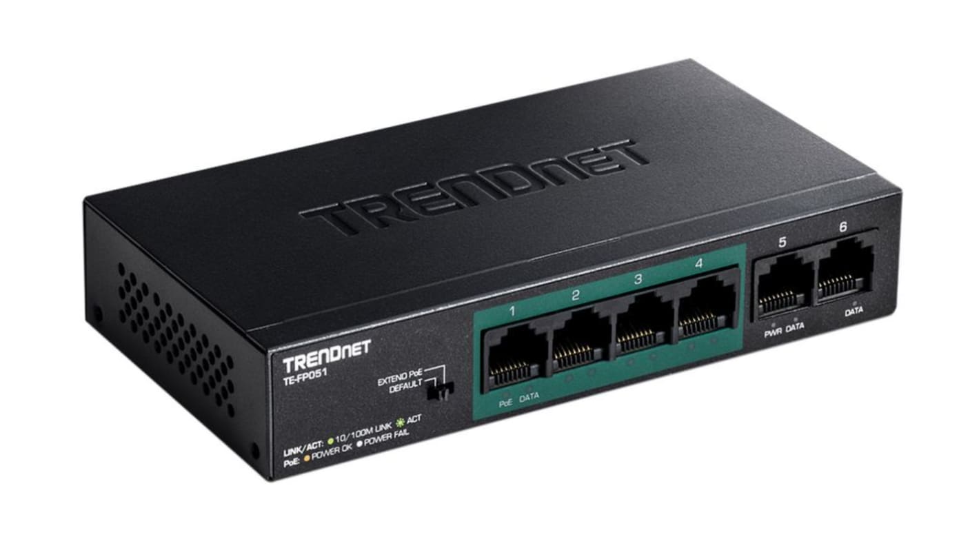 Switch Ethernet Trendnet con PoE, 6 puertos