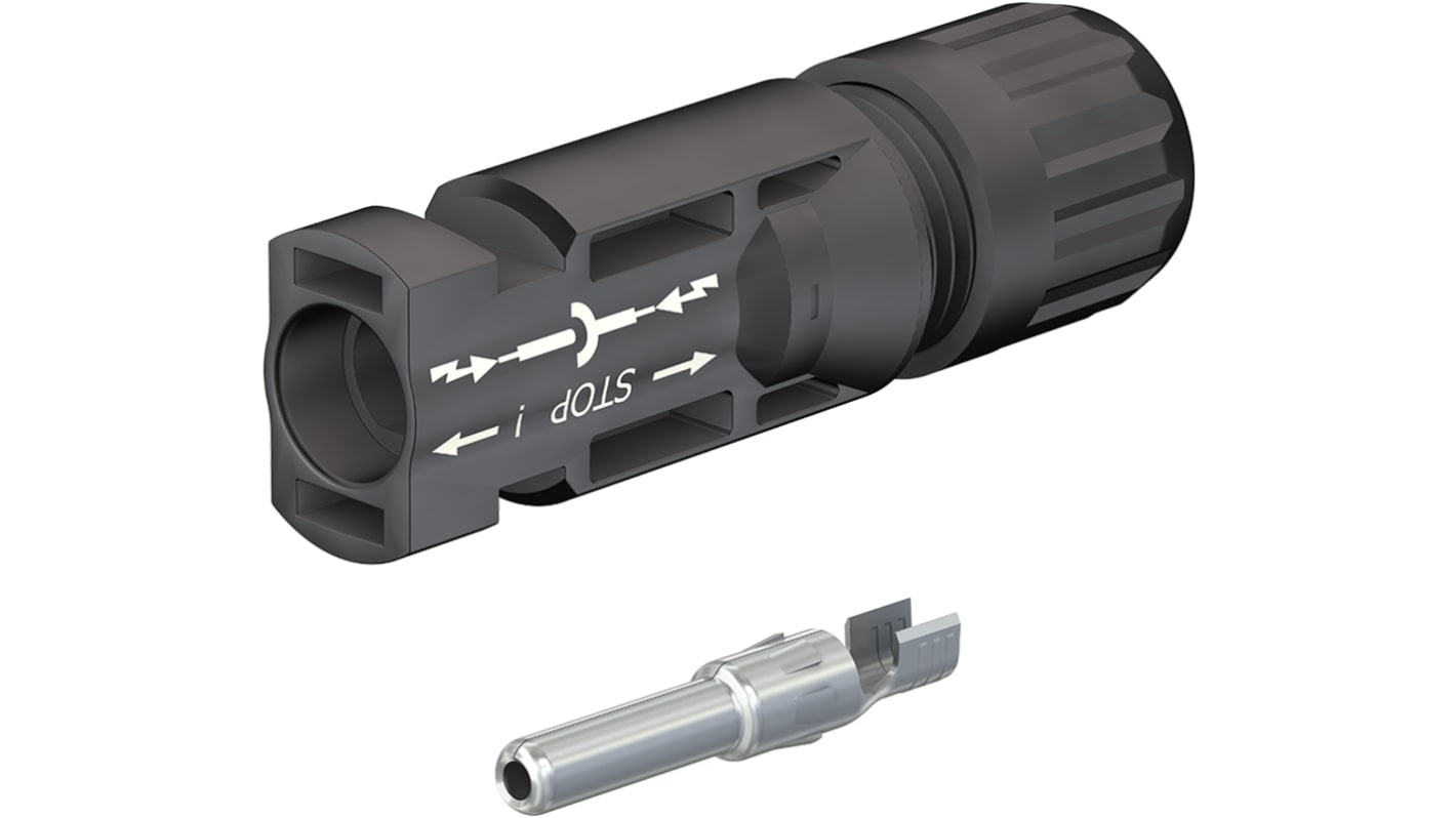 Staubli Cable Coupler MC4 Series, Male, Panel Mount Solar Connector, Cable CSA, 2.5mm², Rated At 22.5A, 1 kV PV-KST4