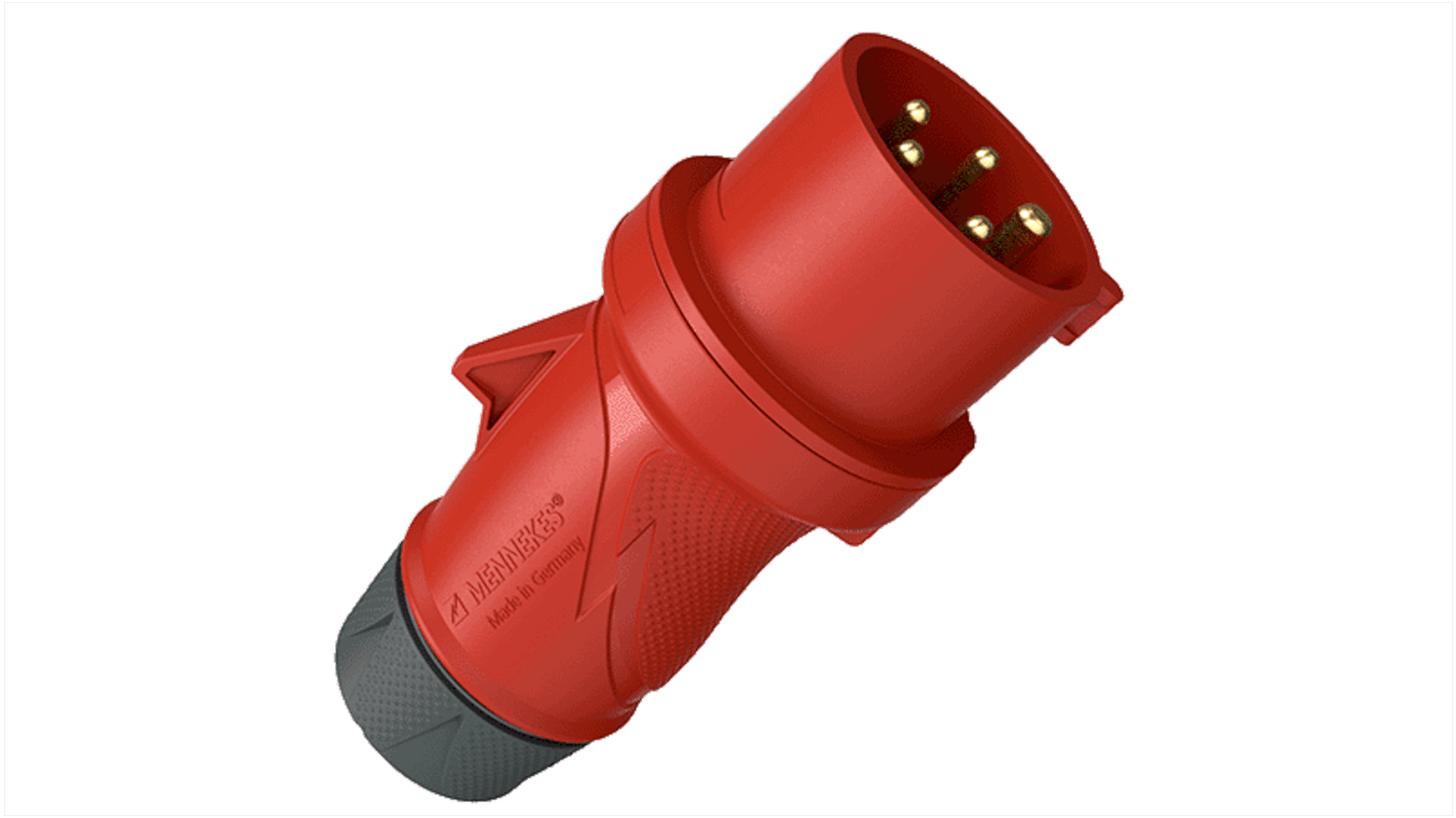 MENNEKES, PowerTOP Xtra IP54 Red 5P Connector Plug, Rated At 16A, 400 V