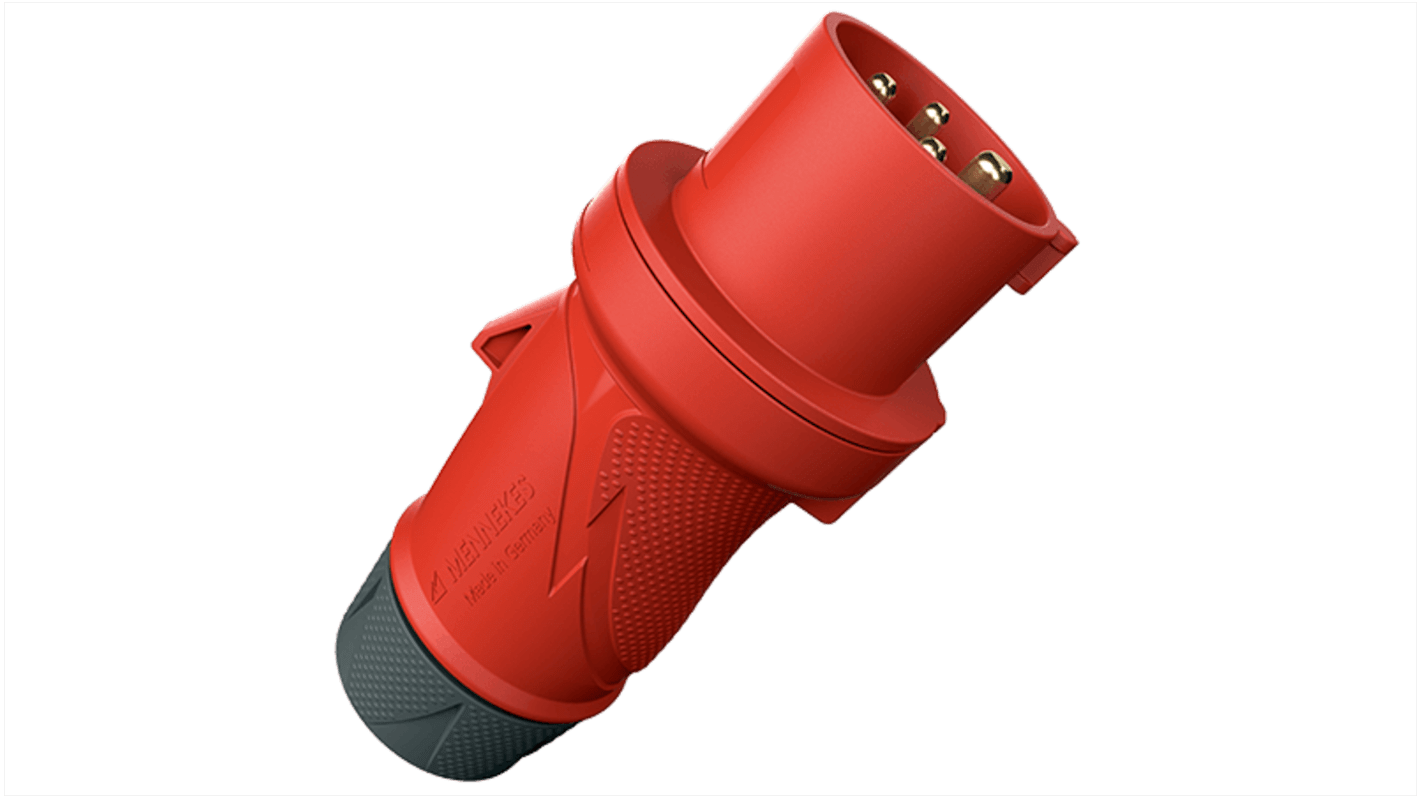 MENNEKES, PowerTOP Xtra IP54 Red 4P Connector Plug, Rated At 32A, 400 V