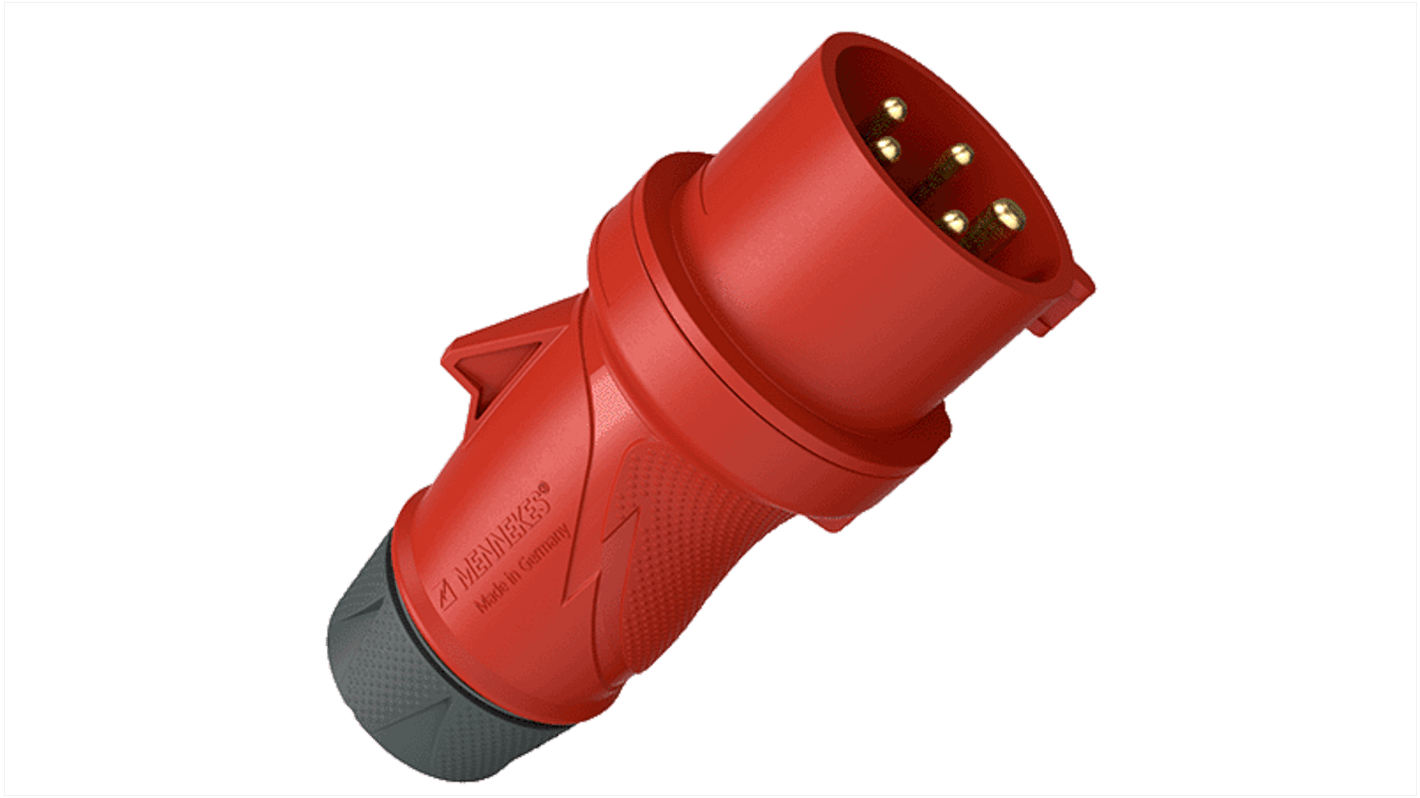 MENNEKES, PowerTOP Xtra IP54 Red 5P Connector Plug, Rated At 32A, 400 V